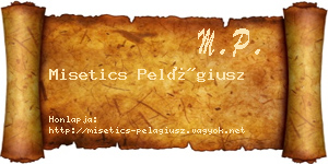 Misetics Pelágiusz névjegykártya